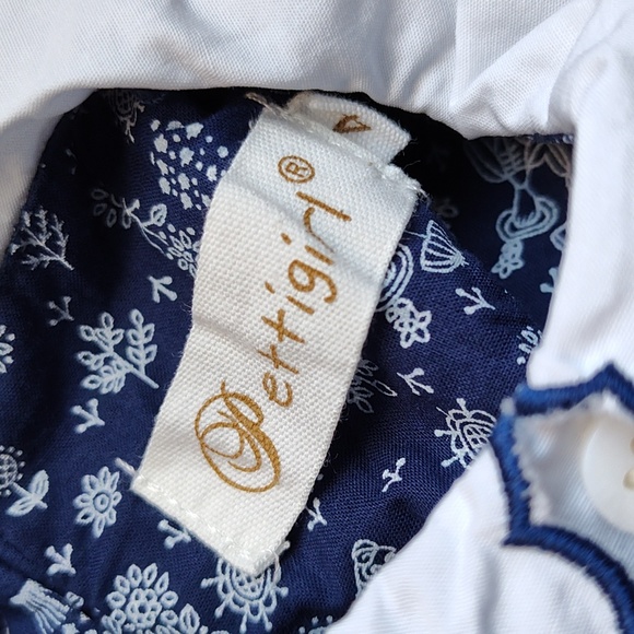 Pettigirl Navy Blue White Smocked Dress size 4T - Picture 4 of 5